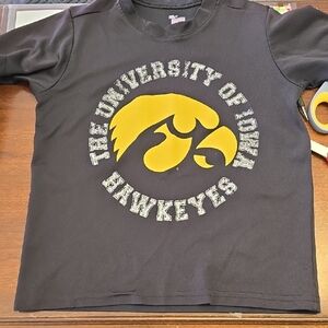 Soffe Black Graphic T-Shirt, Hawkeyes, Iowa